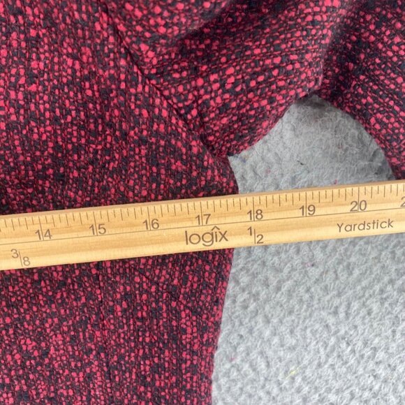 LOFT Blazer Womens 6 Red Black Wool Blend Button Up Pockets Office Career Work - Picture 8 of 10